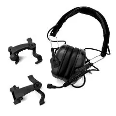 EARMOR M32X Tactical Headset with Microphone | ARC Helmet Adapters BK-M32-BK-M16C-UK